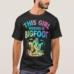 Girls bigfoot believer tie dye sasquatch cryptid T-Shirt