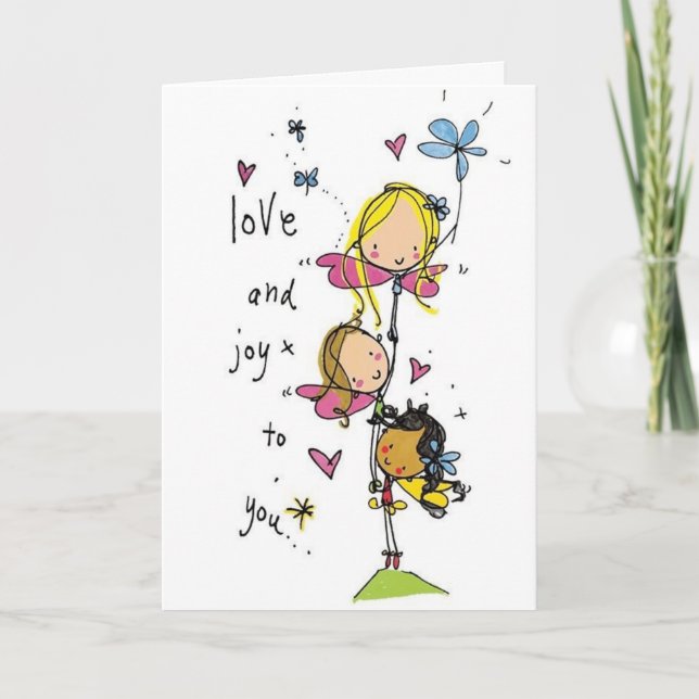 Girls Birthday Card - Fairies (Front)