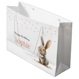 Girl's Birthday Cute Bunny  Large Gift Bag