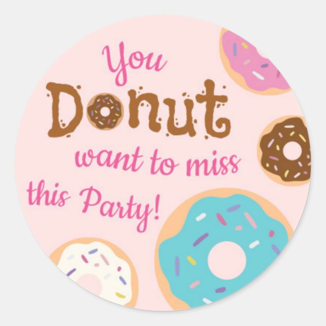 Girl's Birthday Doughnut Party - Envelope Seal (Front)
