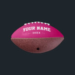 Girls Birthday gift idea custom pink mini football<br><div class="desc">Create your unique Girls Birthday gift fuchsia pink mini football adding your own personalised name, year, slogan, message or any text. Customisable cute football gift game for girls, female football players, women, mum, sister, daughter, girlfriend, cheerleaders, teen, teenager, baby girl, players, teammates, fans. Choose your favourite team and use any...</div>