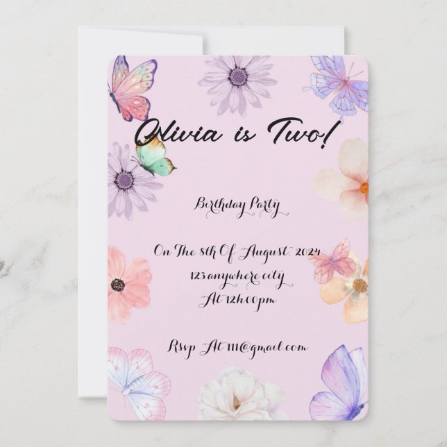 GIRLS BIRTHDAY INVITATION (Front)
