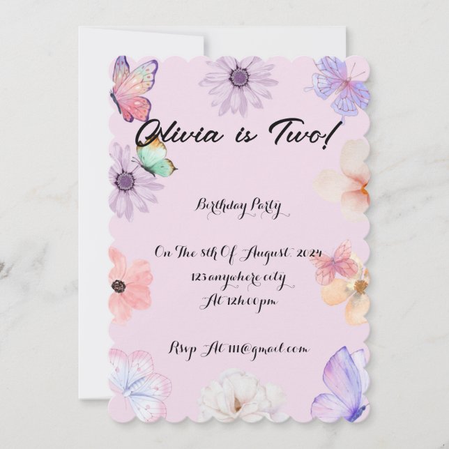 GIRLS BIRTHDAY INVITATION (Front)