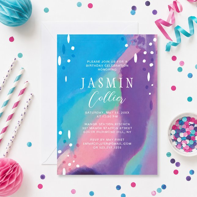 Girls Birthday Invitation Colourful Fun (Creator Uploaded)