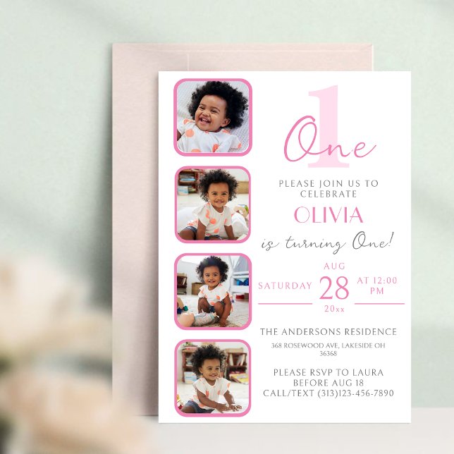Girls Birthday Invitation With Photo Collage Image (Creator Uploaded)