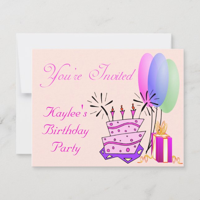 Girls Birthday Invite (Front)