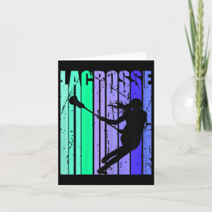 Girls Birthday Lacrosse Retro Sticks Lacrosse Desi Card