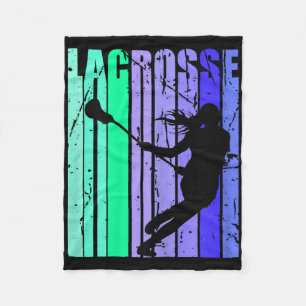 Girls Birthday Lacrosse Retro Sticks Lacrosse Desi Fleece Blanket