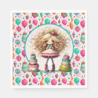 Girls Birthday  Napkin