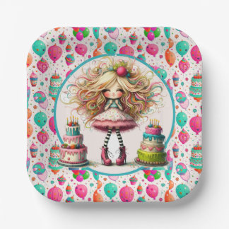 Girls Birthday  Paper Plate