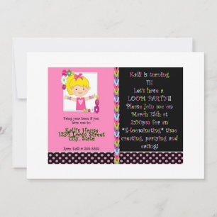 Girls Birthday Party Invitation Rainbow Loom Theme