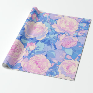 Girl's Birthday Pastel Lofi Floral Wrapping Paper