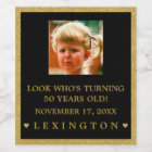 Girls Birthday Photo Gold Glitter Look Sparkling W