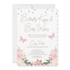 Girls Blush Floral Butterfly Baby Shower