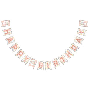 Girl's Boho Birthday Magic Light Coral Bunting