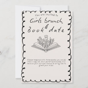 Girls Book Date invite
