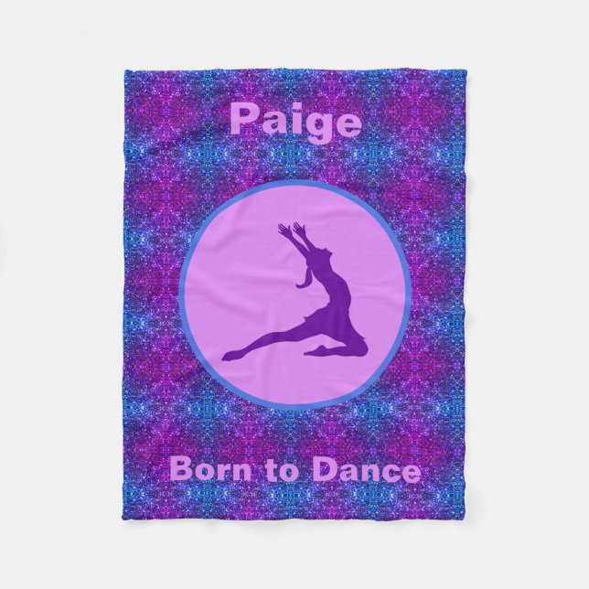 Girls Born to Dance Blue / Purple Fleece Blanket (Front)