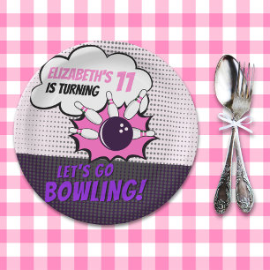 Girls' Bowling Birthday Bash Paper Plate