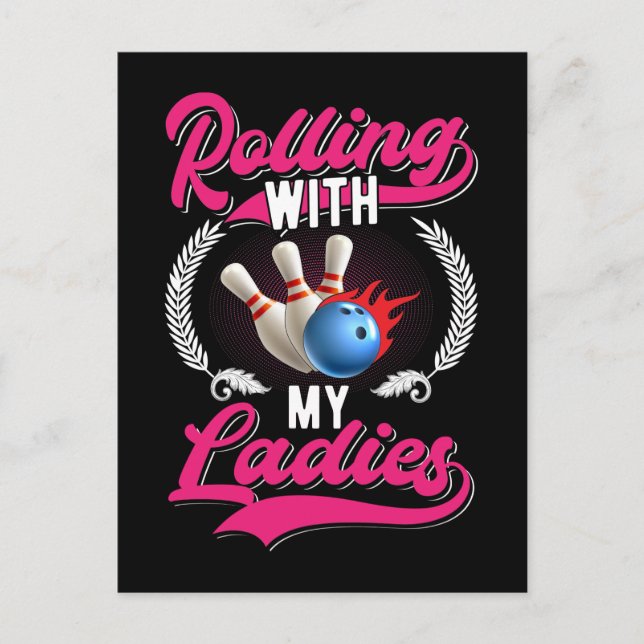 Girls Bowling Team Quote for Bowler Women Postcard (Front)