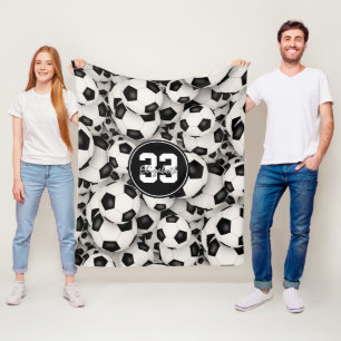 girls boys endless soccer balls pattern fleece blanket