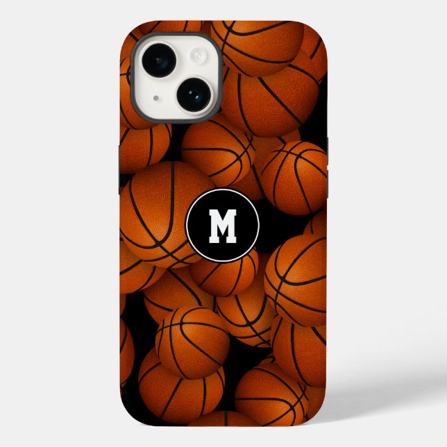 girls boys monogrammed basketballs pattern Case-Mate iPhone case (Back)