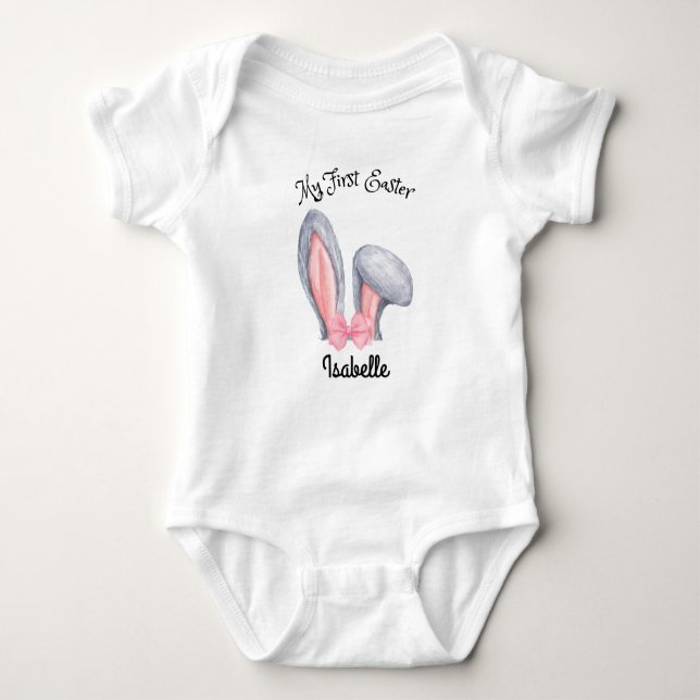 Girls Bunny Ears My First Easter Bodysuit (Front)