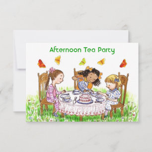 Girls & Butterflies Tea Party Garden Invitations