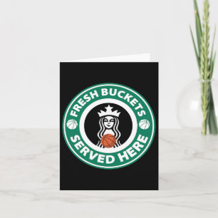 Girls Bysketbyll Fun Logo Serving Buckets Cool Tee Card