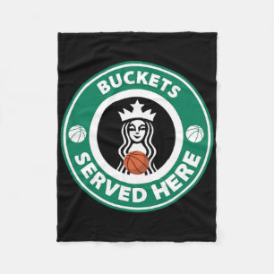 Girls Bysketbyll Fun Logo Serving Buckets Great Te Fleece Blanket