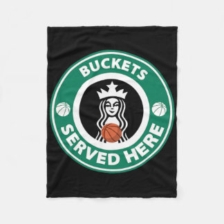 Girls Bysketbyll Fun Logo Serving Buckets Great Te Fleece Blanket