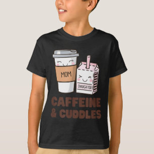 Girls Caffeine & Cuddles Twinning Coffee Juice T-Shirt