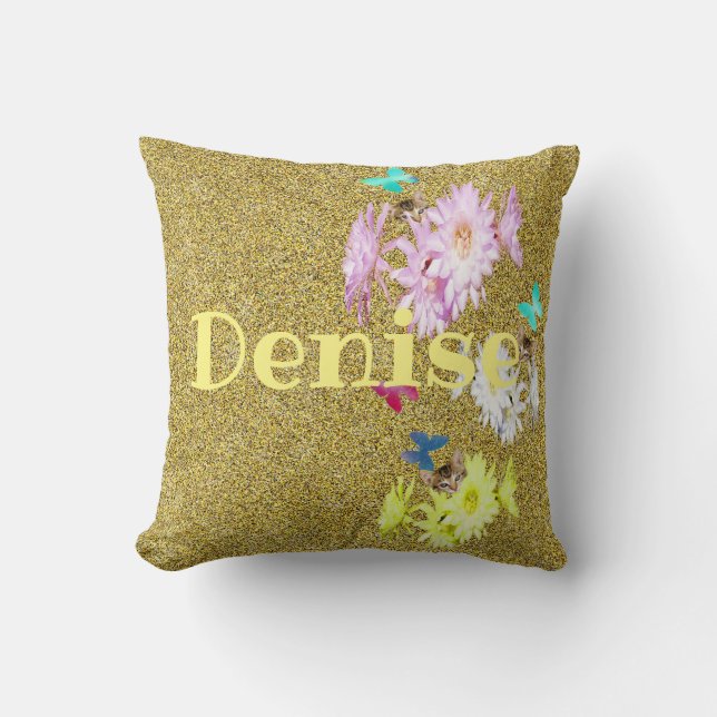 Girls Called Denise, Speckled Throw Cushion (Front)