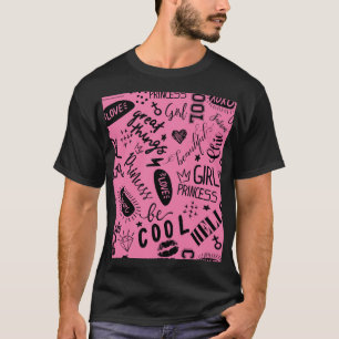 Girls Calligraphic: Seamless Fashion Pattern T-Shirt