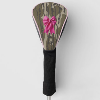 Girls Camo Pink Ribbon Bow Bottom Lands Camo Golf Head Cover