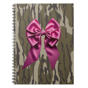 Girls Camo Pink Ribbon Bow Bottomland Camo Notebook