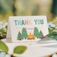 Girl's Camping Folded Thank You Cards