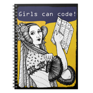Girls can code! spiral notebook