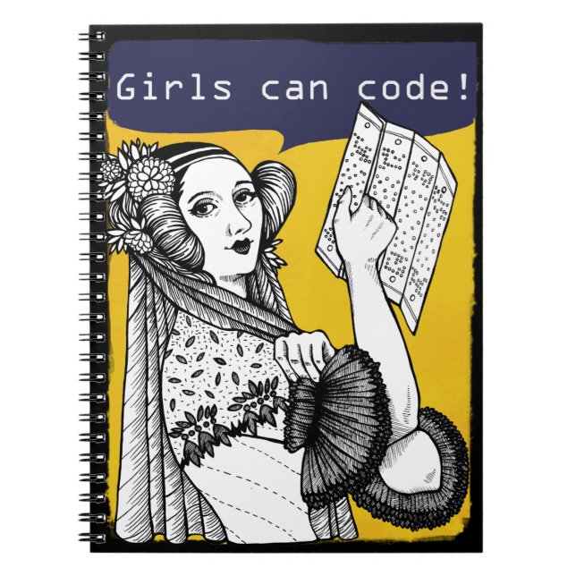 Girls can code! spiral notebook (Front)