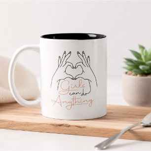 Girls Can Do Anything Two-Tone Coffee Mug