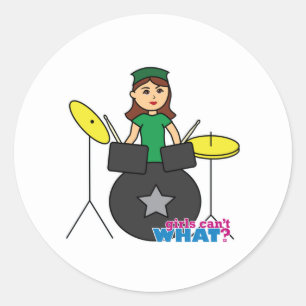 Girls Can't WHAT? ColorizeME Custom Design Classic Round Sticker