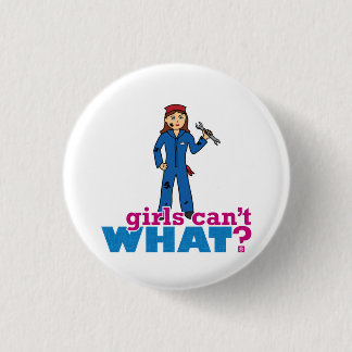 Girls Can't WHAT? Colourize Me Custom Designs 3 Cm Round Badge