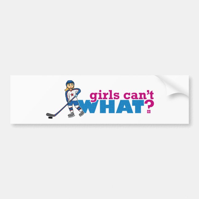 Girls Can't WHAT? Colourize Me Custom Designs Bumper Sticker (Front)