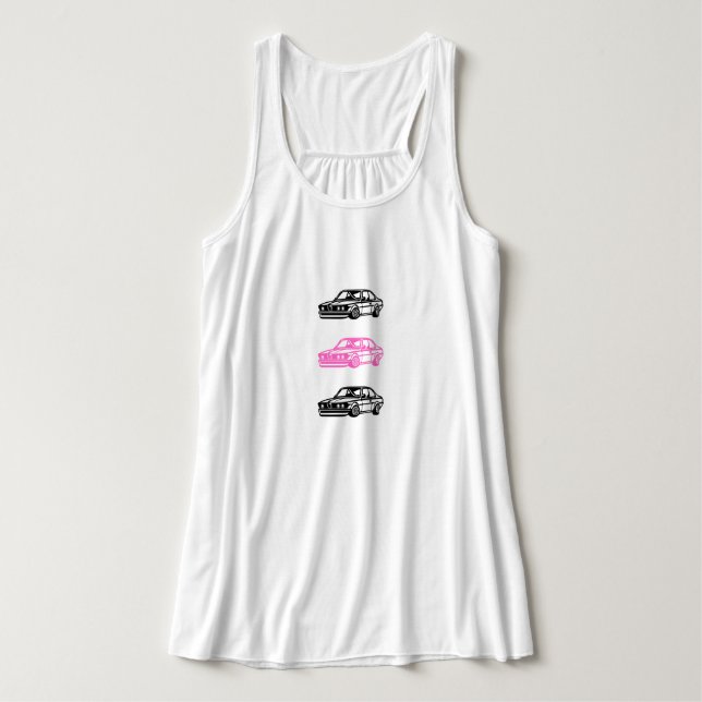 Girls Car T‑Shirt Singlet (Design Front)