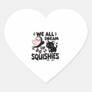 Girls Cat Pink Halloween Squishy We All Dream Of S Heart Sticker