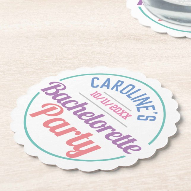 Girl's Celebration of a Bachelorette Party Paper Coaster (Creator Uploaded)