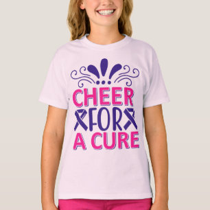 Girls Cheer For A Cure Pink and Purple T-Shirt