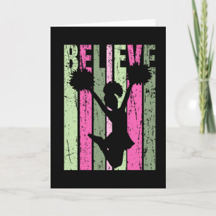 Girls Cheerleader Believe Motivational Card