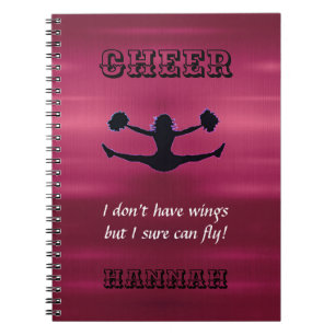 Girls Cheerleader Flyer Spiral Notebook w/ Name