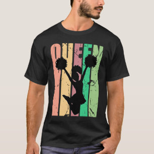Girls Cheerleading Birthday Colorful Queen Cute Re T-Shirt