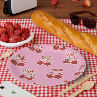 Girls Cherry Sweet 16th Birthday Paper Plate